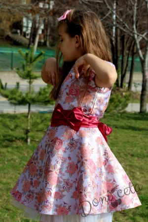 Official children's dress in white and pink