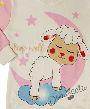 Детска/бебешка пижама с интересна картинка в розово и бяло