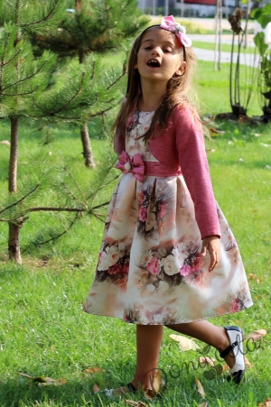 Официална детска рокля на цветя с болеро Габи