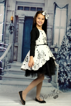Комплект от детска рокличка бяло и черно Кларисия