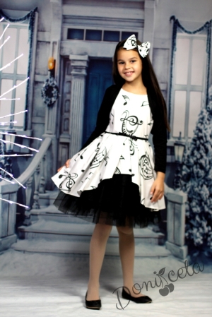 Официална детска рокличка с памучно болеро 