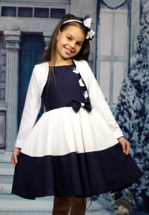 Детска рокличка с болеро в бяло