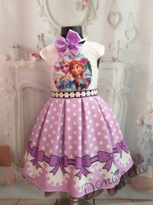 Официална детска рокля с Анна и Елза в лилаво