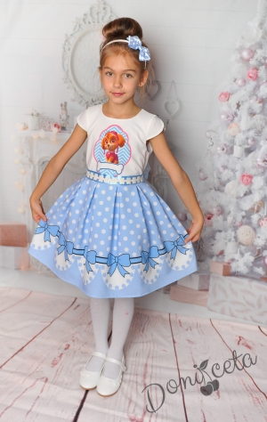 Официална детска рокля с Пол Патрул в светлосиньо