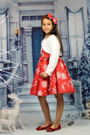 Детска рокличка за коледните празници с болеро