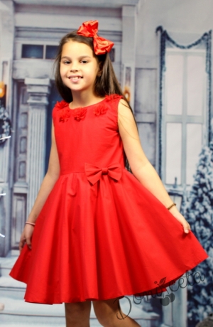 Детска рокля клош в червено