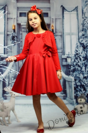 Червена рокля за момиче с болеро