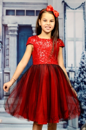 Детска рокля с пайети за Коледа