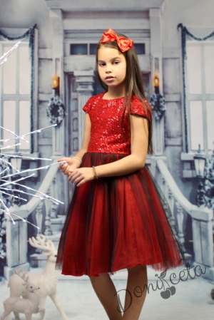 Официална детска рокличка за момиче с къс ръкав