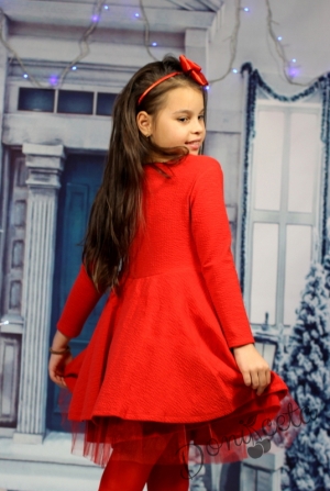 Коледна рокля в червено 