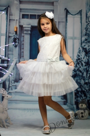 Детска официална рокля в бяло
