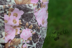 Еластичен детски панталон на цветя за момиче
