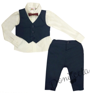 Бебешки/детски официален костюм за момче с бяла ризка