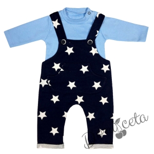 Бебешко комплектче за момче в тъмносиньо на звездички