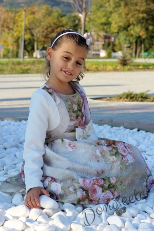 Официална детска рокля на цветя с болеро Пепелинка