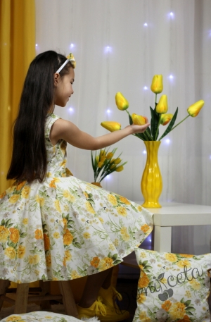 Празнична памучна детска рокля