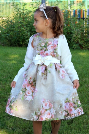 Официална детска рокля на цветя с болеро Пепелинка