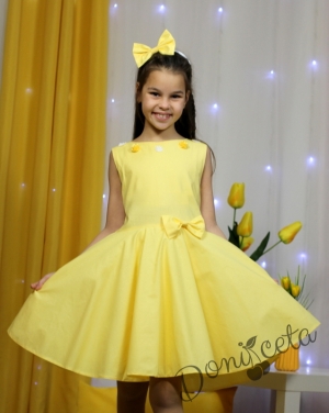 Жълто рокля памук