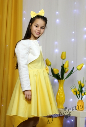 Детска рокля жълта с болеро