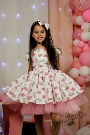 Детска рокля с розов тюл doniceta