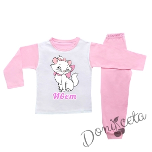 Детска/бебешка пижама за момиче с коте и име
