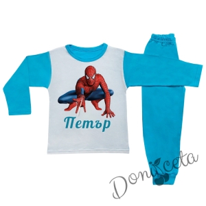 Детска/бебешка пижама за момче със  Спайдърмен и име