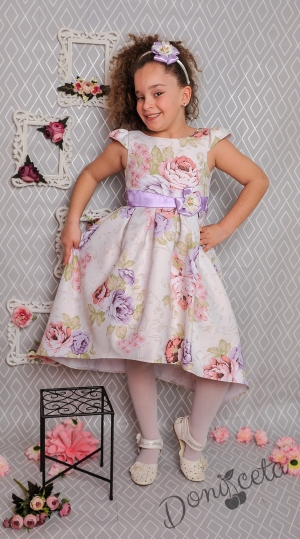 Официална детска рокля на цветя с коланче 260-241ББ