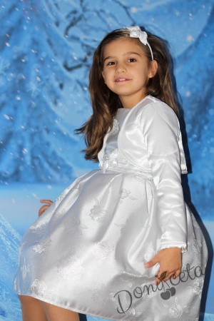 Официална детска рокля в сребристо с болеро сребърни рози  Ради