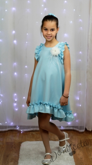 Светлосиня детска рокля за лятото
