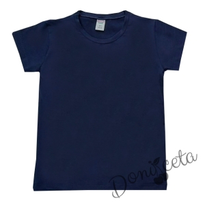 Детска тениска за момче в тъмносиньо 53411211