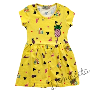 Детска лятна рокля в жълто с ананаси 957565