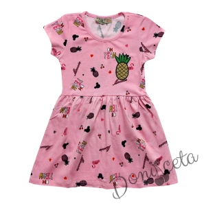 Детска лятна рокля в розово с ананаси 933567