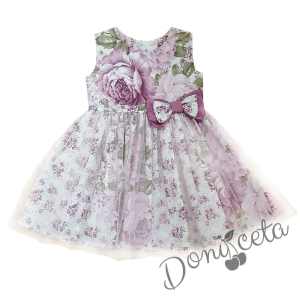 Бебешка рокля на цветя в лилаво