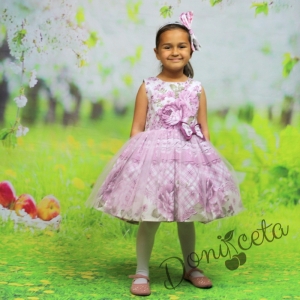 Цветна детска рокля с тюл
