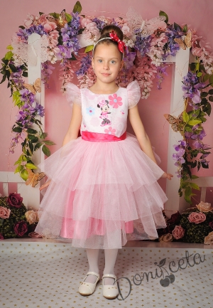 Официална детска рокля в розово тюл 288-255ММ