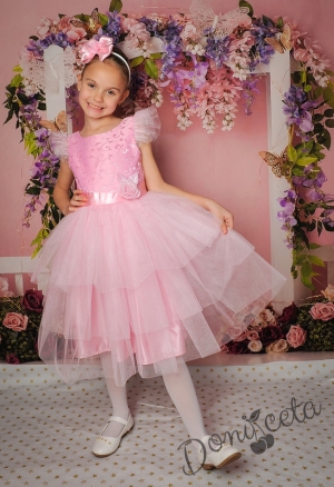 официална детска рокляв розово