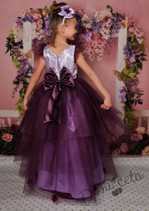 детска рокля вн лилаво с тюл