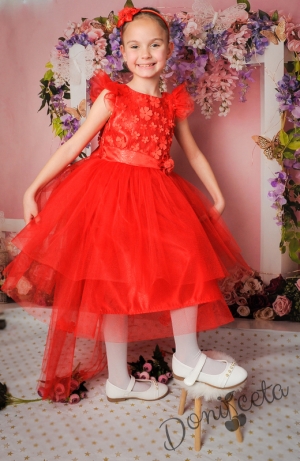 официална детска рокля в червено