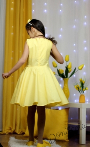 Официална или ежедневна детска рокля в жълто тип клош Вили