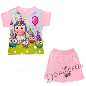 Детска пижама в розово с Пони/Еднорог
