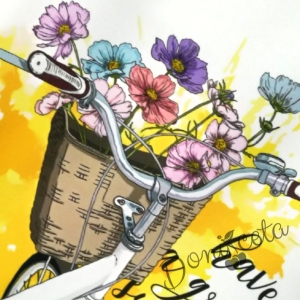 Лятна туника за момиче в бяло с колело и цветя