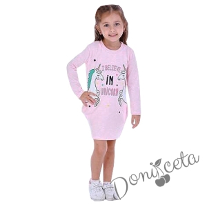Детска рокля с Еднорог в розово 885745