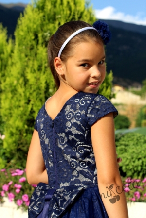 Официална детска рокля от дантела в тъмносиньо 8365489