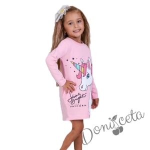 Детска рокля с Пони/Еднорог в розово  4365552