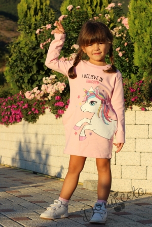 Детска рокля в розово с Пони/Еднорог  4798887