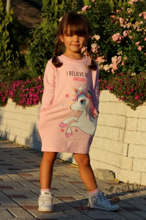 Детска рокля в розово с Пони/Еднорог  4798887