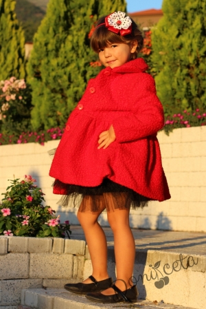 Детско палто в червено за момиче 