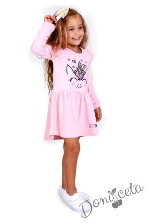 Детска рокля в розово с Еднорог 458712