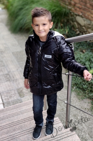 Детско зимно яке в черно за момче