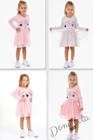 Детска рокля в розово с балеринки 647855